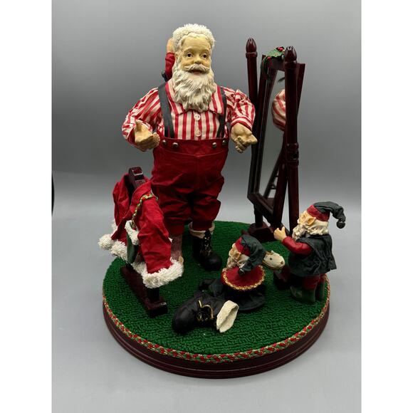 Grandeur Noel Getting Ready Fabriche Santa Claus Elves Dressing for Christmas - Picture 2 of 6